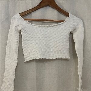 Free People Intimately Honeycomb Off-Shoulder Crop Top